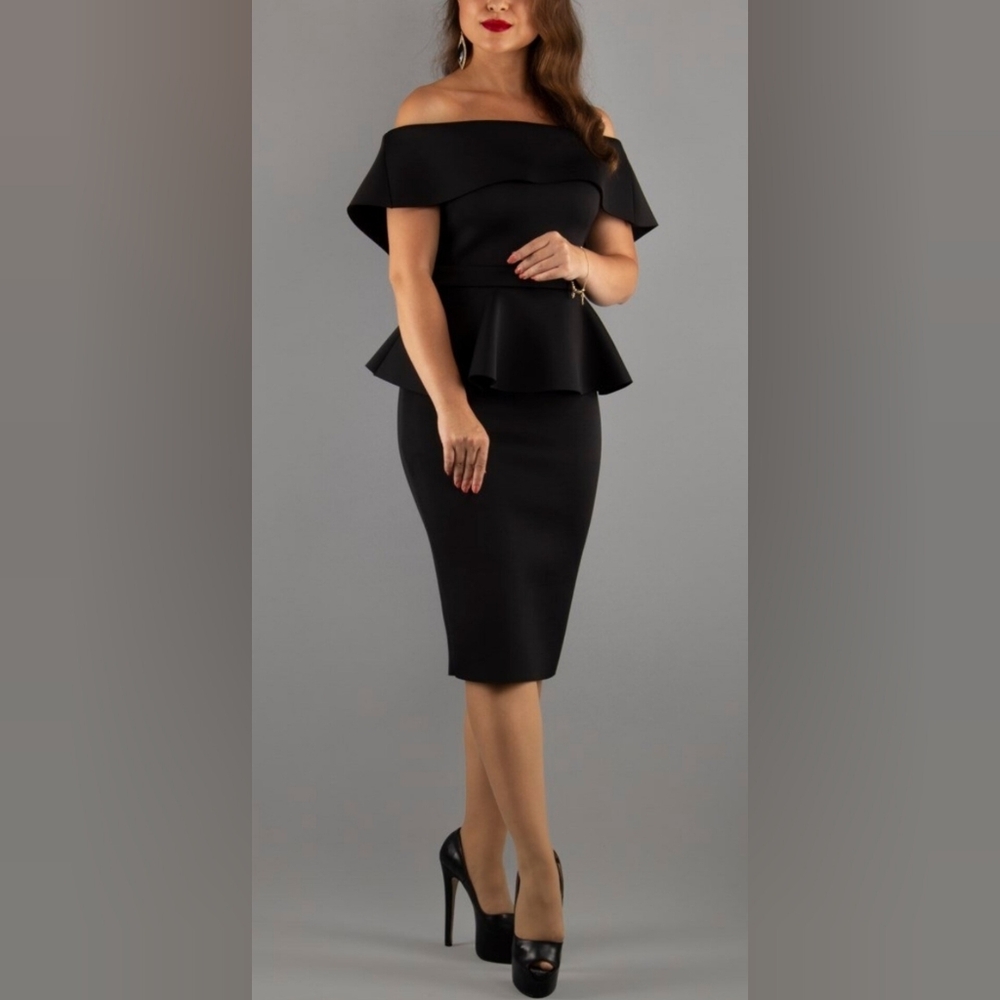 🔥Endless Rose Open Back Off-the-Shoulder Black Sweater Dress